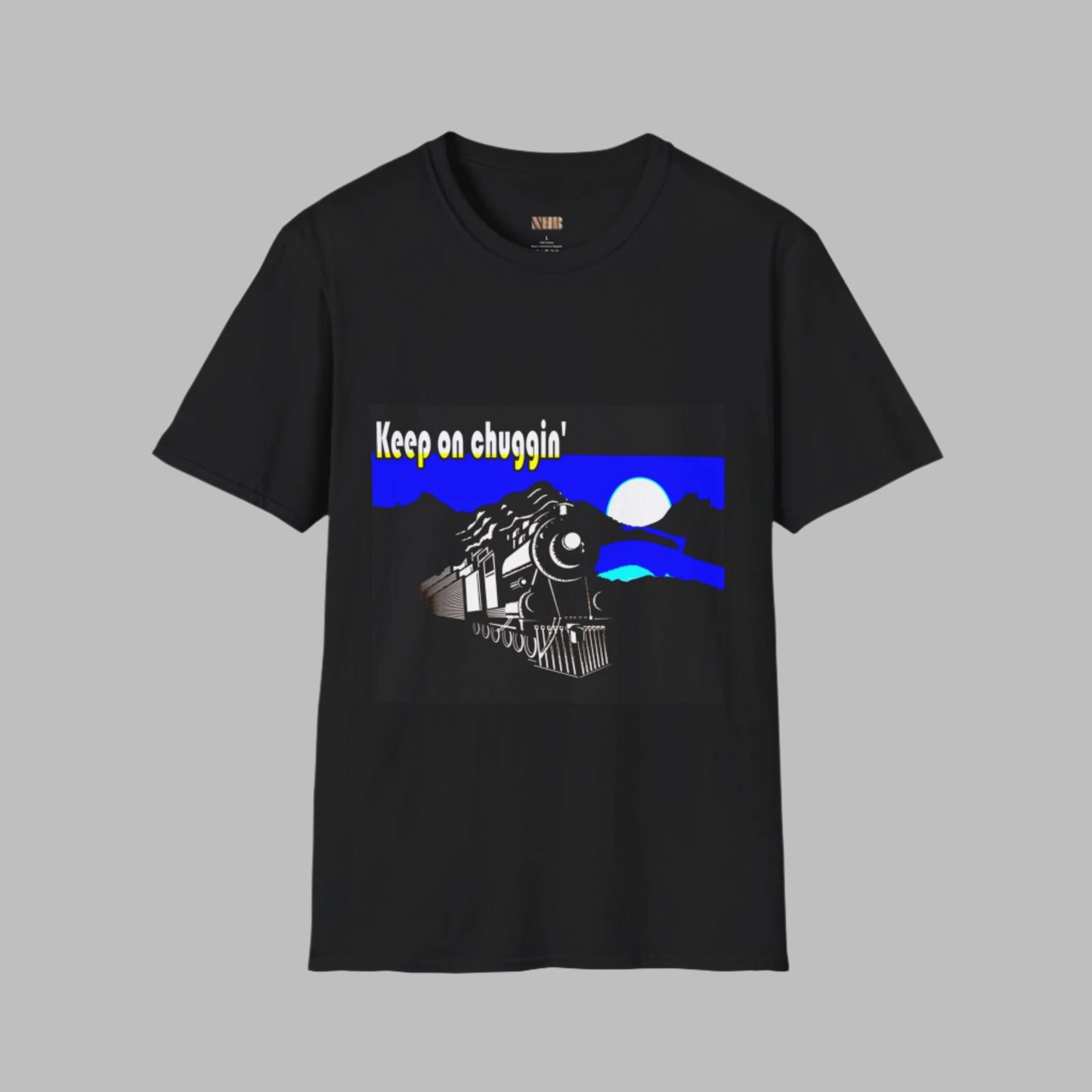 Train Landscape Unisex T-Shirt - Keep on Chuggin' Design