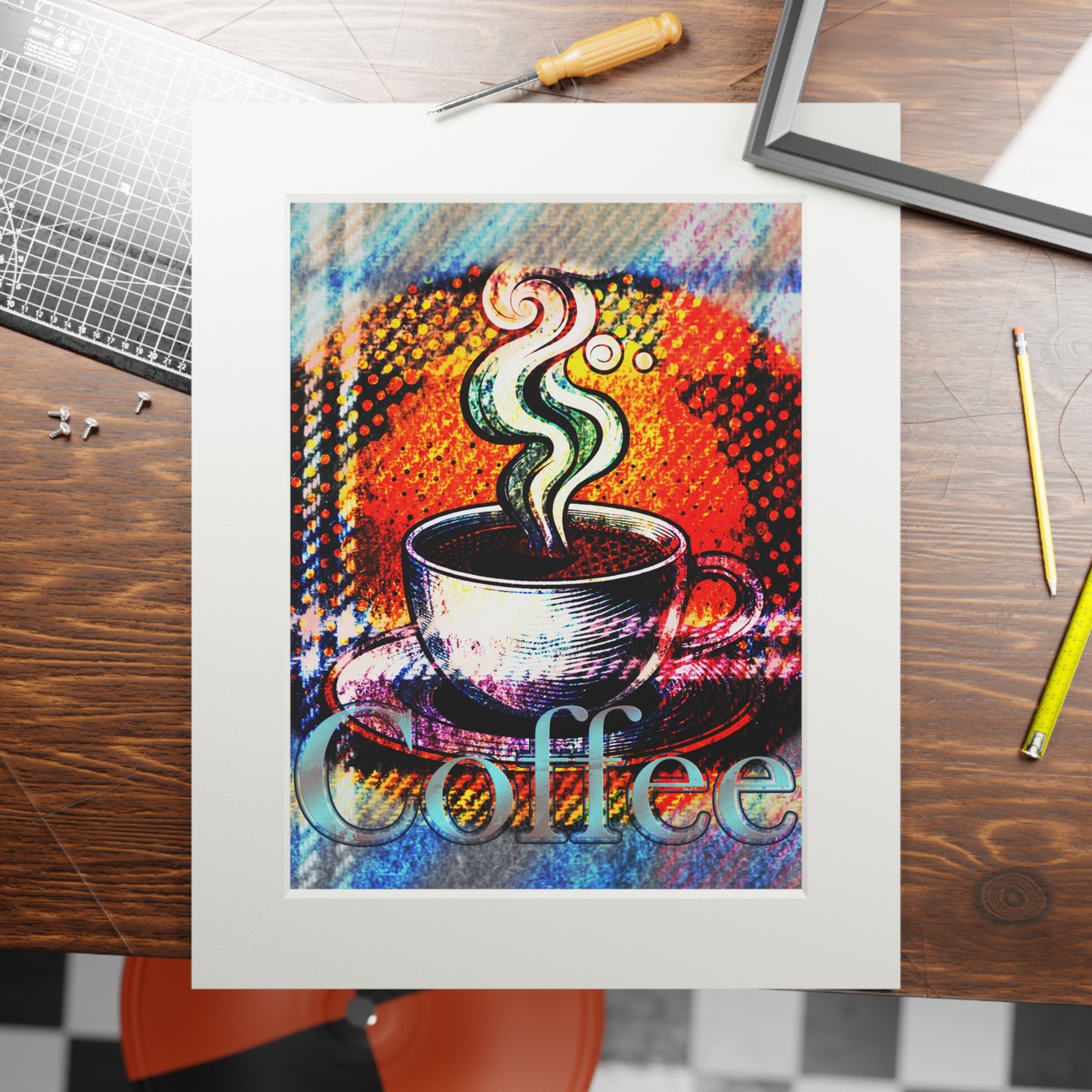 Coffee Pop Art Fine Art Print (Passepartout)