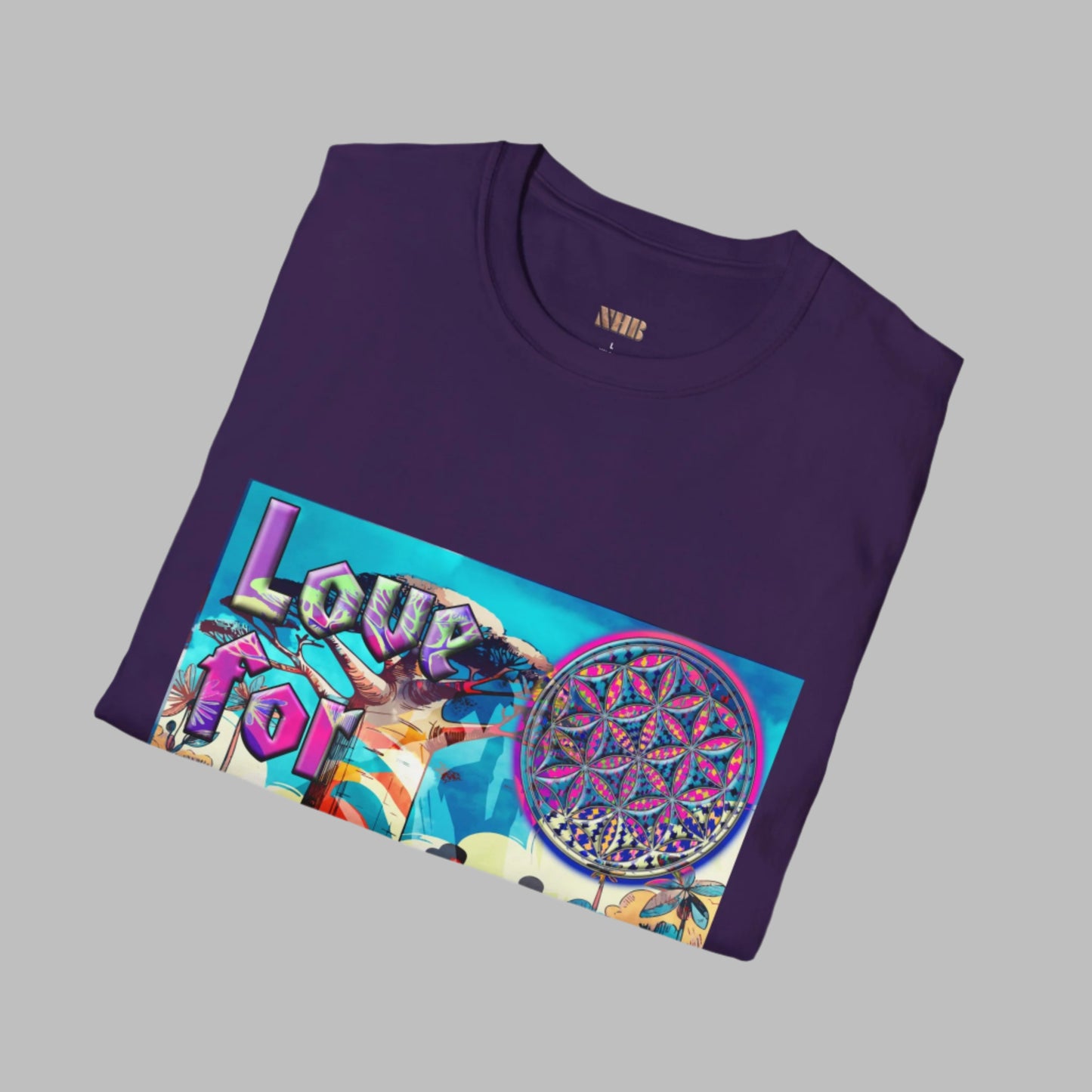 Graphic T-Shirt with 'Love for Humanity' Print