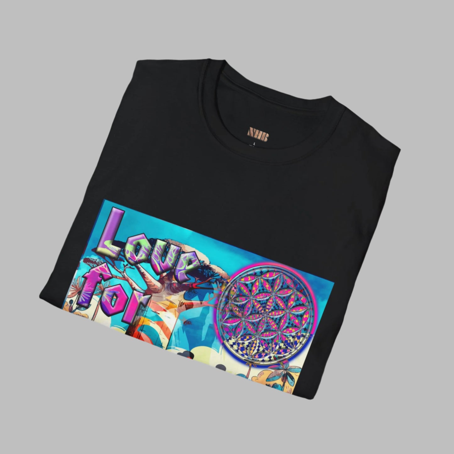 T-shirt graphique avec imprimé « Love for Humanity »