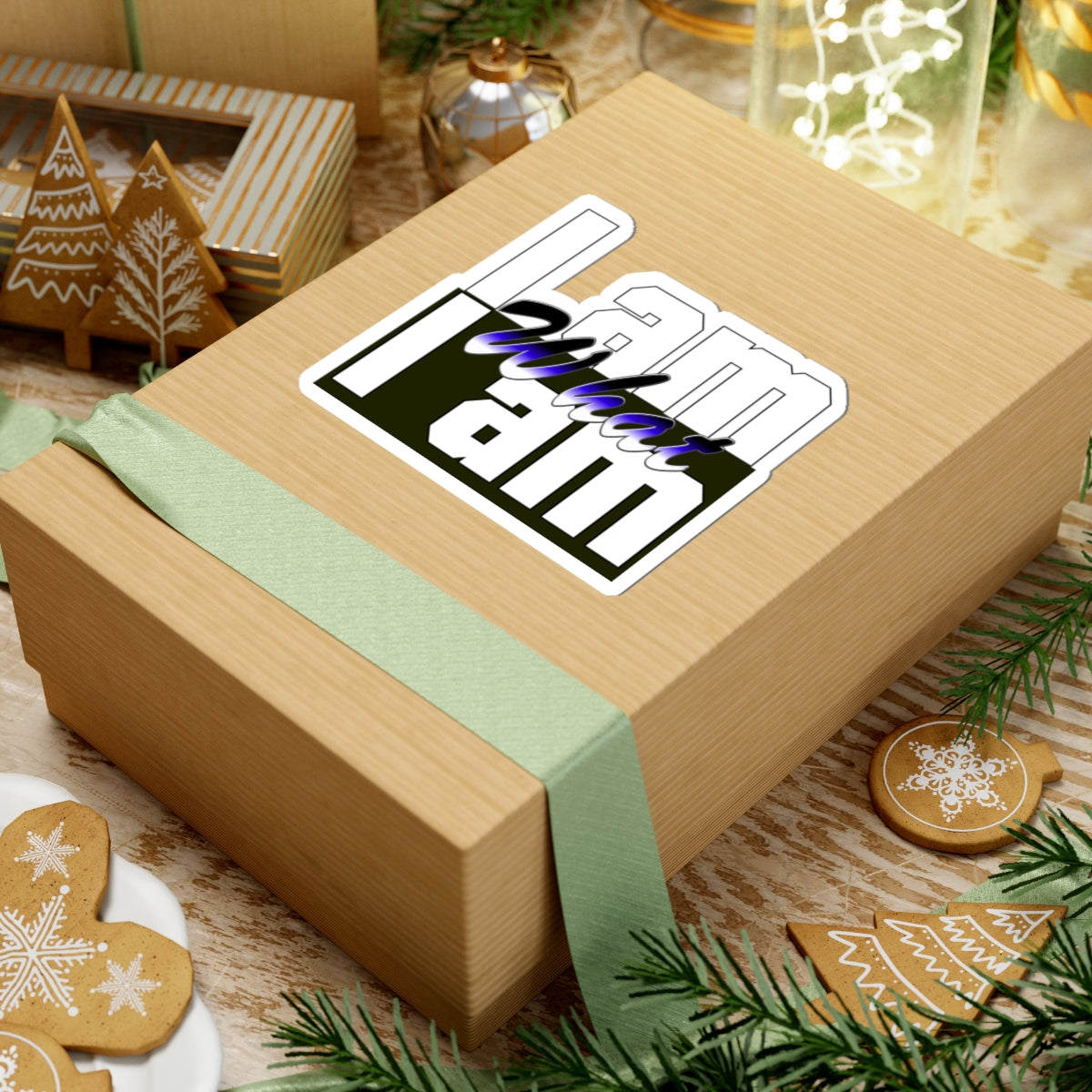 I Am What I Am Sticker — Bold Typography Kiss-Cut Decal for Laptops & Journals