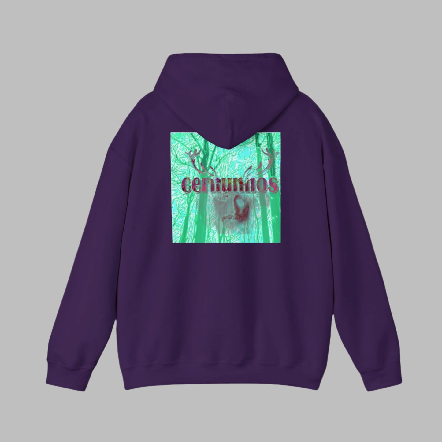 Hooded Sweatshirt with Man Antlers Print Cernunnos