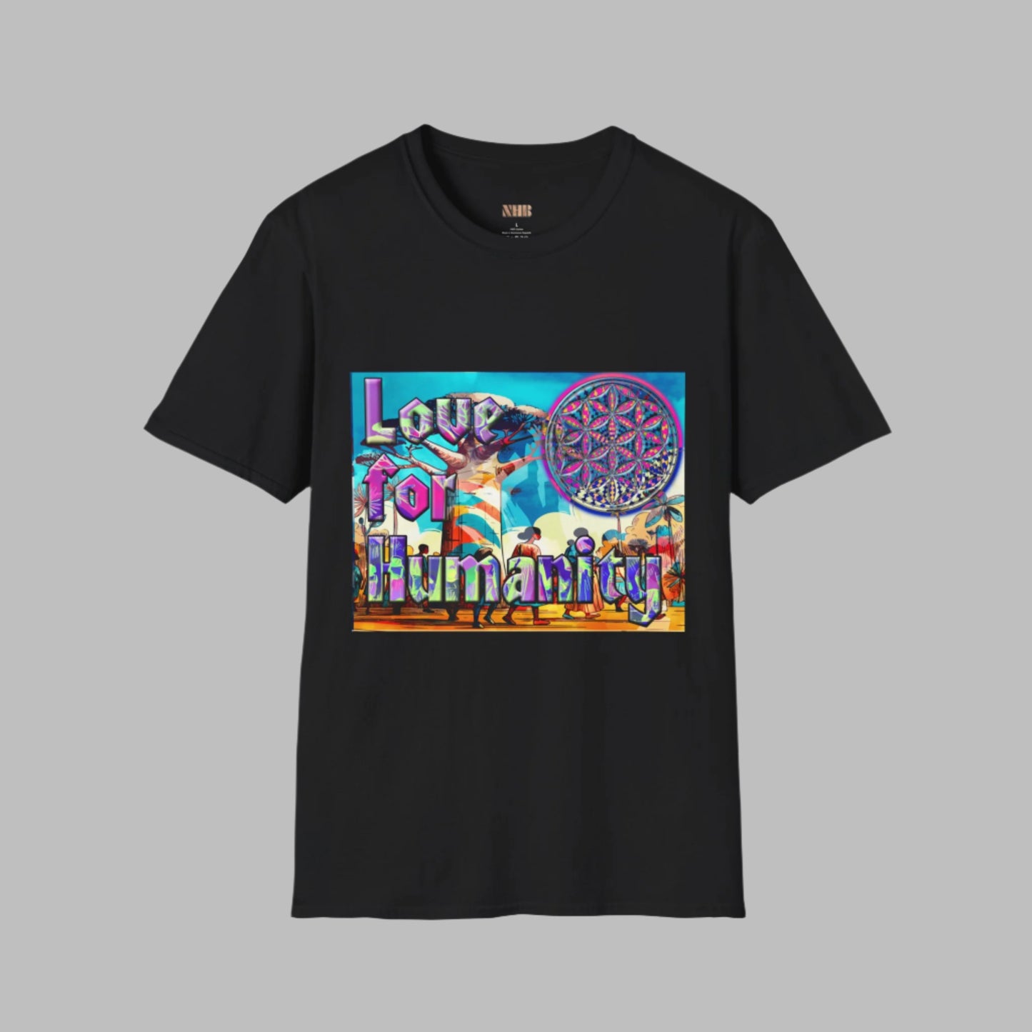 T-shirt graphique avec imprimé « Love for Humanity »