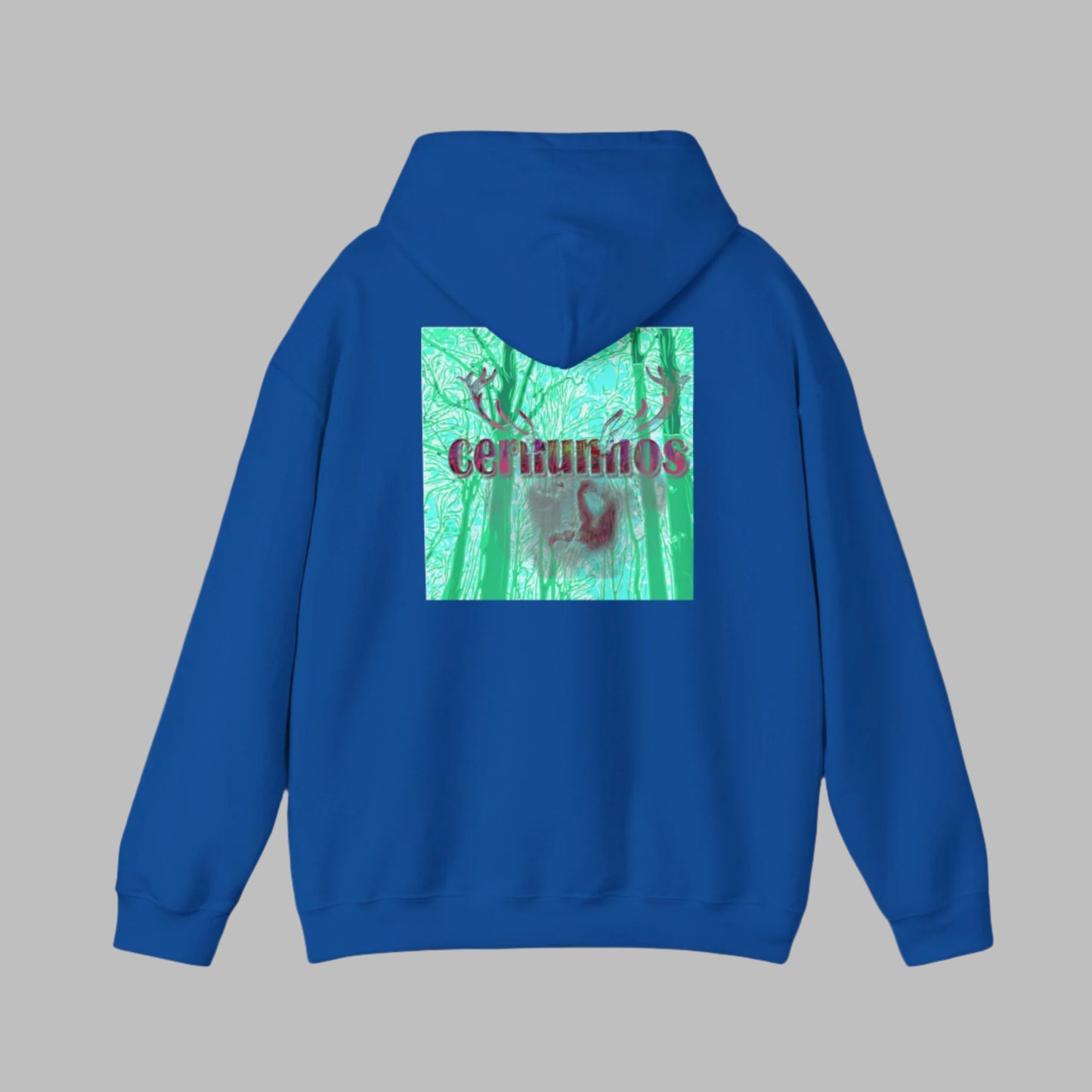 Hooded Sweatshirt with Man Antlers Print Cernunnos