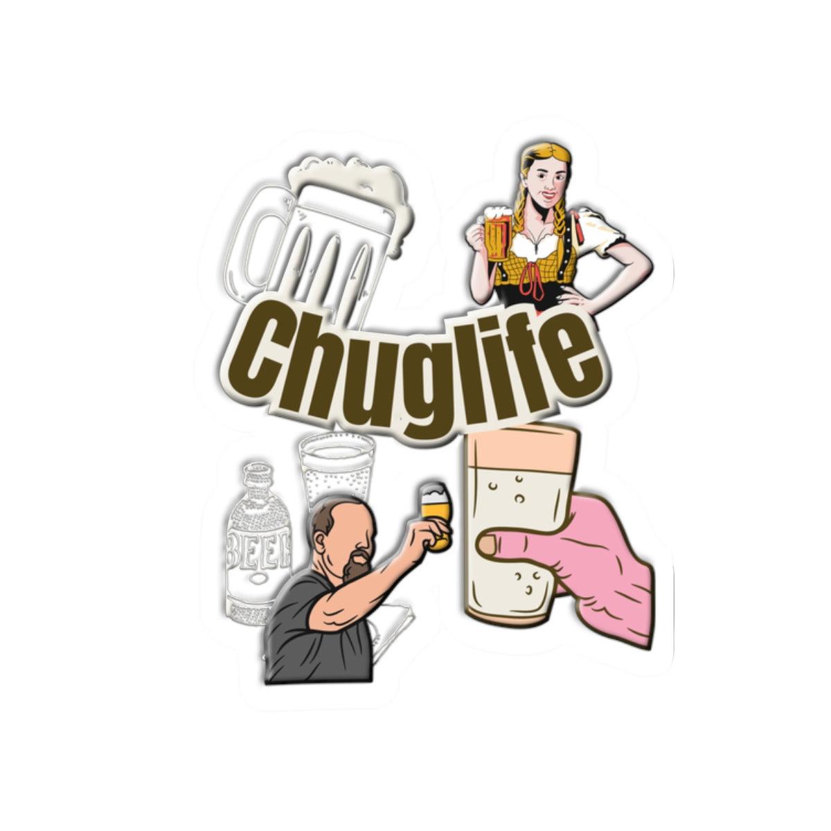 Chuglife Beer Sticker Pack — Kiss-Cut Drinking Decals for Laptops & Coolers