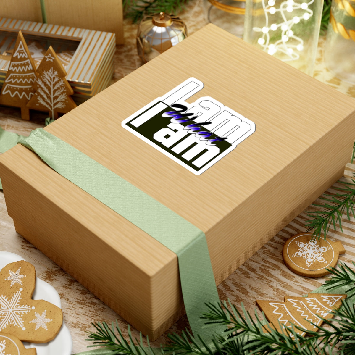 I Am What I Am Sticker — Bold Typography Kiss-Cut Decal for Laptops & Journals