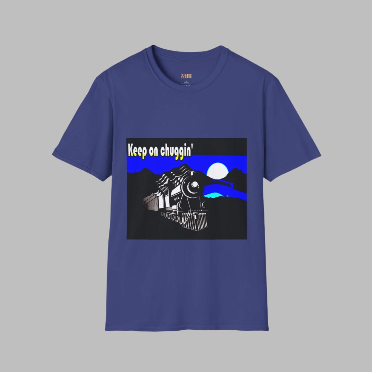 T-shirt unisexe avec paysage de train - Keep on Chuggin' Design